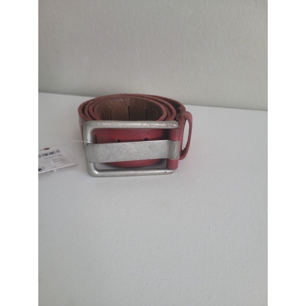 Free People Red Leather Grunge Belt Sz M/L